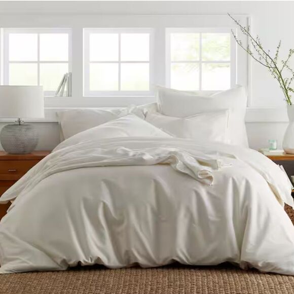 The Company Store
Company Cotton Rayon Bamboo
King Sateen Duvet Cover Ivory - Picture 1 of 12